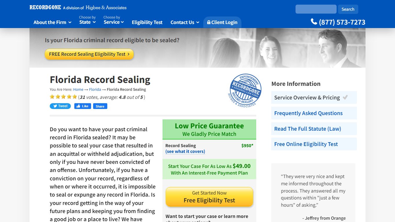 Florida Criminal Record Sealing Service | Seal FL Records